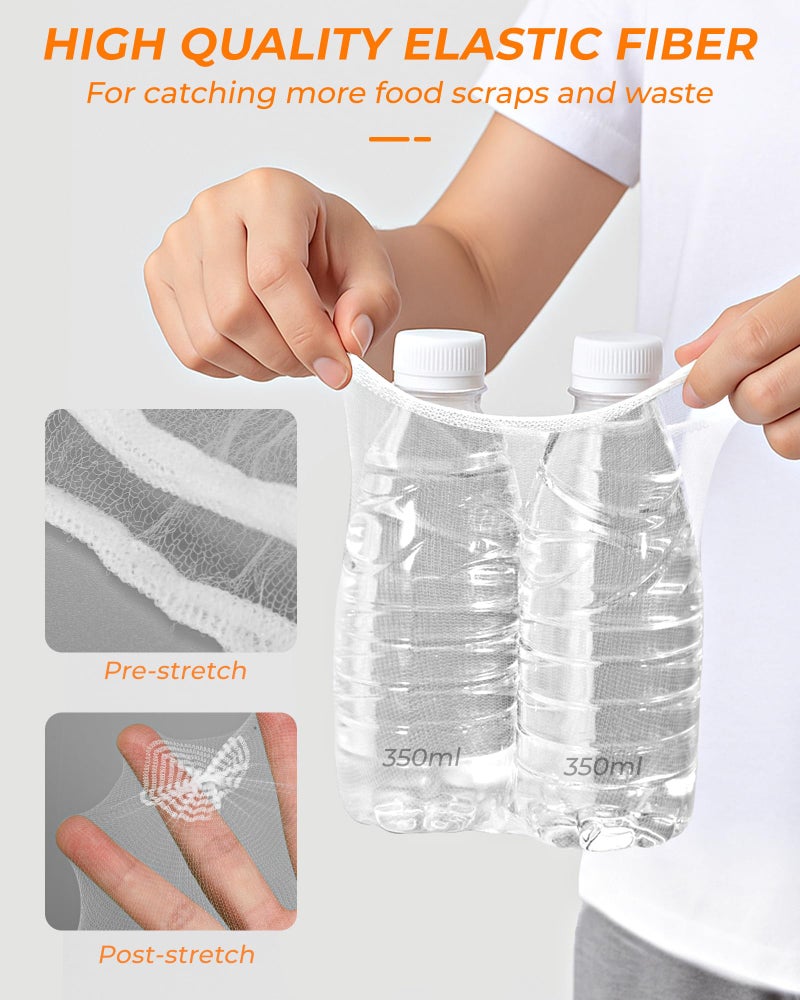 KONE Kitchen Sink Strainer Mesh Bag- 600 PCS Large Disposable Sink Net Strainer Filter Bags for Collecting Kitchen Food Waste Leftover Garbage, Fits Deep Sink Strainer Basket - Image 3